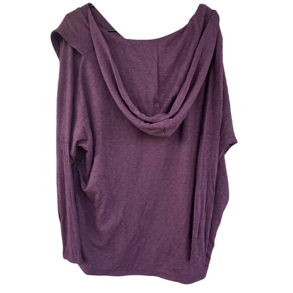 Athleta Purana Large Wrap Sweatshirt Hoodie Oversized Slouchy,Spiced Cabernet - Picture 3 of 11